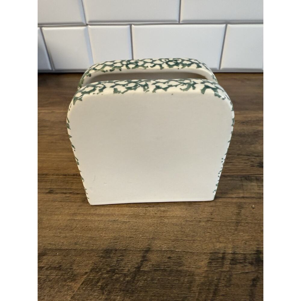 VTG Salt Pepper Shakers Napkin Holder Country Green Heart Sponge‎ Painted - Picture 8 of 13